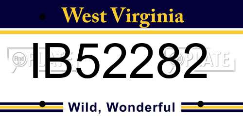 IB52282 West Virginia License Plate