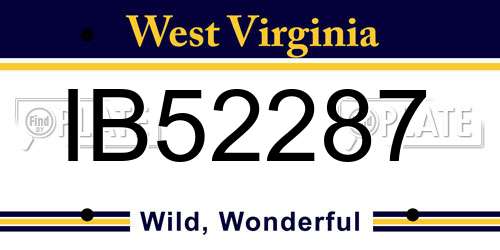 IB52287 West Virginia License Plate