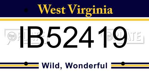 IB52419 West Virginia License Plate