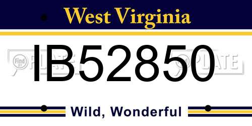 IB52850 West Virginia License Plate