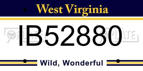 IB52880 West Virginia License Plate