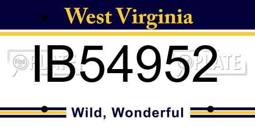 IB54952 West Virginia License Plate