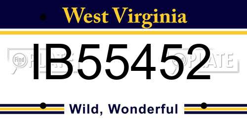 IB55452 West Virginia License Plate
