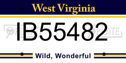 IB55482 West Virginia License Plate