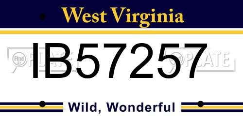 IB57257 West Virginia License Plate