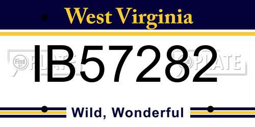 IB57282 West Virginia License Plate