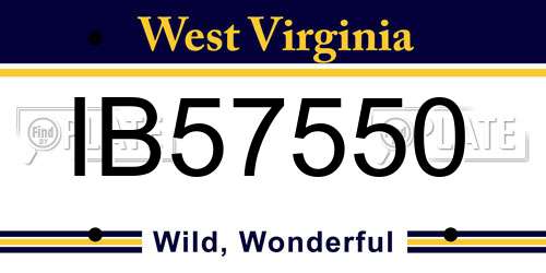 IB57550 West Virginia License Plate