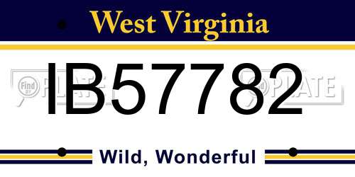 IB57782 West Virginia License Plate