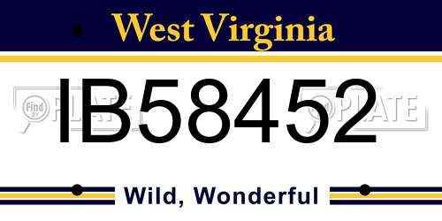 IB58452 West Virginia License Plate