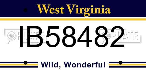 IB58482 West Virginia License Plate