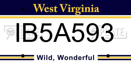 IB5A593 West Virginia License Plate