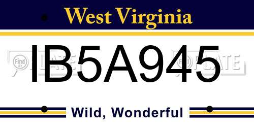 IB5A945 West Virginia License Plate
