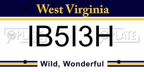 IB5I3H West Virginia License Plate