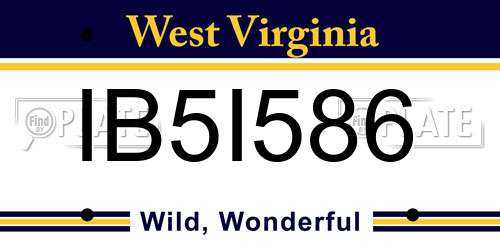 IB5I586 West Virginia License Plate