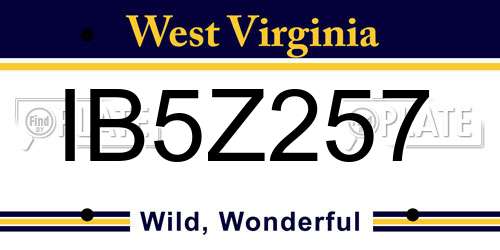IB5Z257 West Virginia License Plate