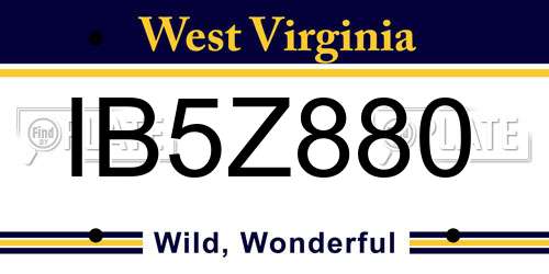 IB5Z880 West Virginia License Plate