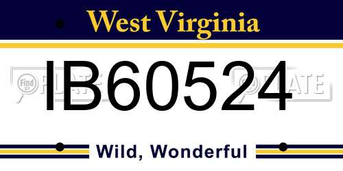 IB60524 West Virginia License Plate