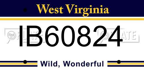 IB60824 West Virginia License Plate