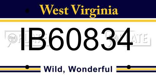 IB60834 West Virginia License Plate