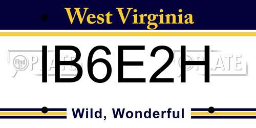 IB6E2H West Virginia License Plate