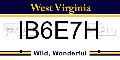 IB6E7H West Virginia License Plate