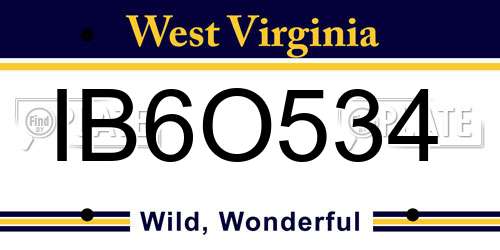 IB6O534 West Virginia License Plate