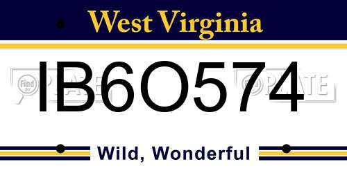 IB6O574 West Virginia License Plate