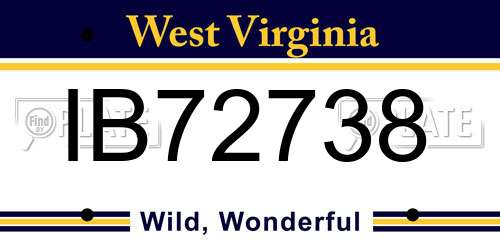 IB72738 West Virginia License Plate