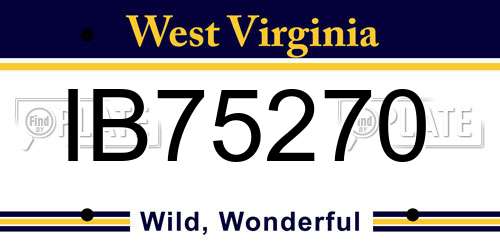 IB75270 West Virginia License Plate