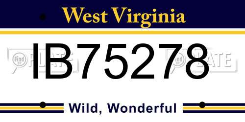 IB75278 West Virginia License Plate