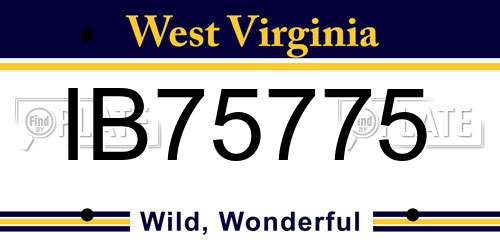IB75775 West Virginia License Plate