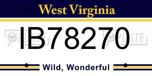 IB78270 West Virginia License Plate