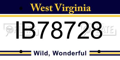 IB78728 West Virginia License Plate