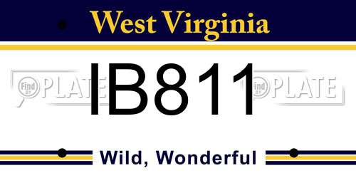 IB811 West Virginia License Plate