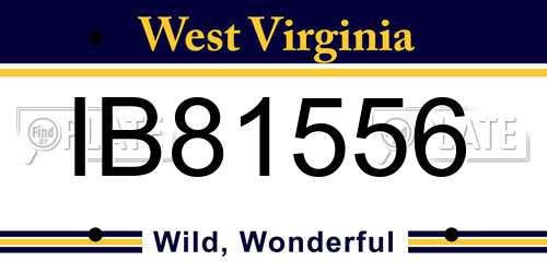 IB81556 West Virginia License Plate
