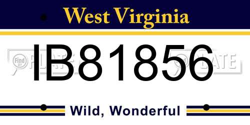 IB81856 West Virginia License Plate