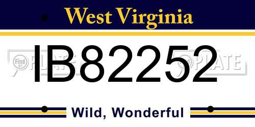 IB82252 West Virginia License Plate