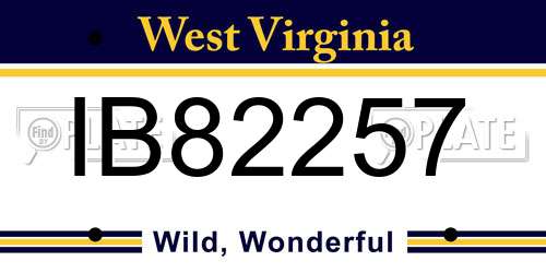 IB82257 West Virginia License Plate