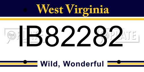 IB82282 West Virginia License Plate
