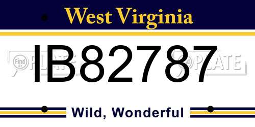 IB82787 West Virginia License Plate