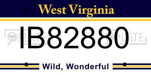 IB82880 West Virginia License Plate