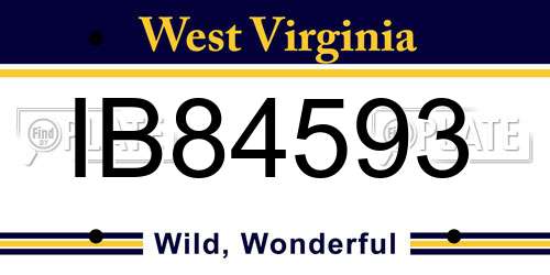 IB84593 West Virginia License Plate
