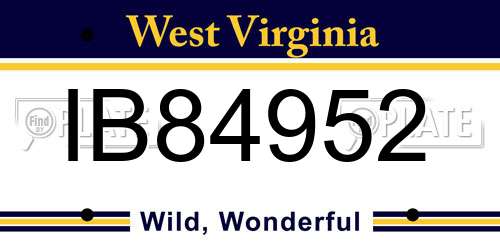 IB84952 West Virginia License Plate