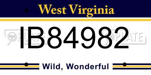 IB84982 West Virginia License Plate