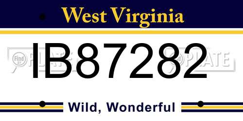 IB87282 West Virginia License Plate