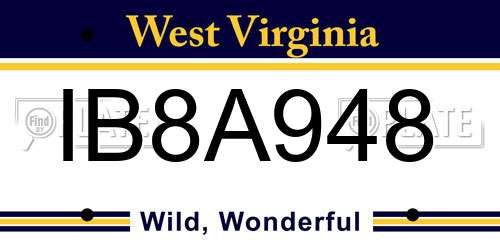 IB8A948 West Virginia License Plate