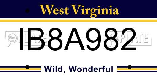 IB8A982 West Virginia License Plate