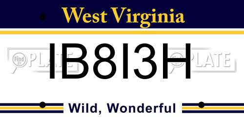 IB8I3H West Virginia License Plate