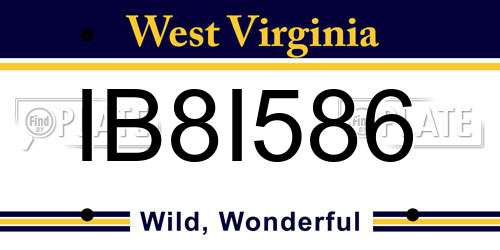 IB8I586 West Virginia License Plate