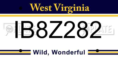IB8Z282 West Virginia License Plate